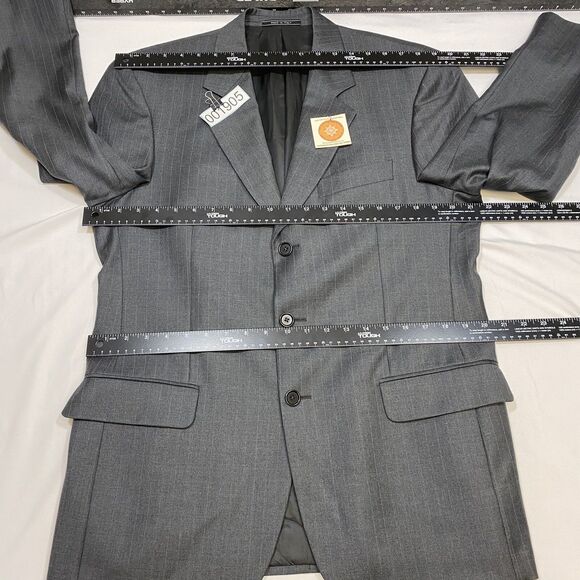 Ermenegildo Zegna Blazer Mens 41R Gray Striped Preppy American Corpcore Italy - Picture 13 of 15